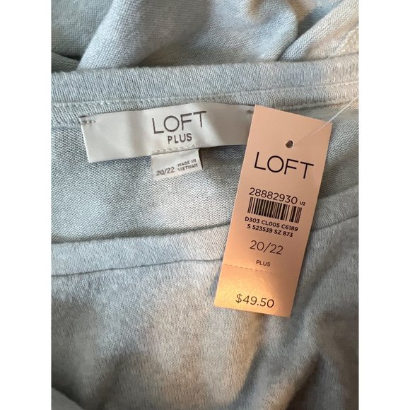 Loft Plus sz 20/22 Gray Pullover Sweater Side Tie NWT - Picture 3 of 6